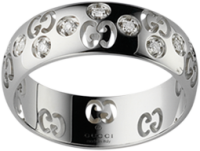 Gucci Anello in oro bianco e diamanti Icon YBC246484001015