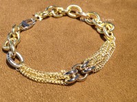 Bracciale in oro fantasia maglia rolo' e catene