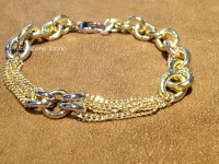 bracciale in oro fantasia maglia rolo' e catene