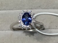 Anello con Zaffiro e Brillanti modello Firenze