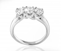 Anello tre diamanti Hydra in oro bianco