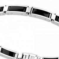 Zancan Bracciale uomo acciaio , inserto in ceramica nera ,maglia snodata KXB012R-N