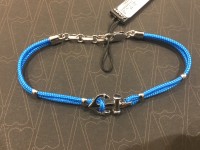 Zancan Bracciale uomo in kevlar azzurro con ancora e vitina in oro