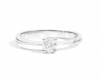 Recarlo Maria Teresa slim solitario oro bianco diamante 0.28 rif 616 COLORE D