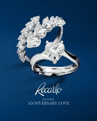 Recarlo Anniversary love solitario diamante taglio cuore colore D