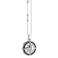 Zancan Rosa dei Venti. Collana in argento e spinelli neri.