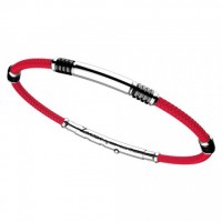Zancan Bracciale in argento e kevlar colorato rosso