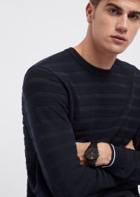 EMPORIO ARMANI  AR80021 Orologio in acciaio pvd nero con  cassa e cinturini intercambiabili