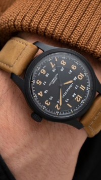 HAMILTON KHAKI FIELD TITANIUM AUTO H70665533 pvd nero