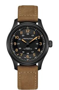 HAMILTON KHAKI FIELD TITANIUM AUTO H70665533 pvd nero