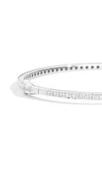 Recarlo Bracciale tennis bangle rigido in oro bianco e diamanti