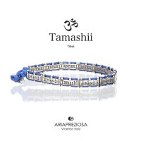 Tamashii bandiere tibetane in Argento - Medium blu