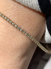 Recarlo bracciale tennis in oro giallo e diamanti colore eccezionale D