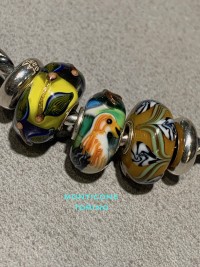 Trollbeads Set unici ooak uccello tropicale