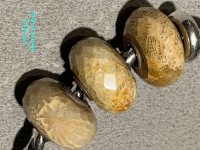 Trollbeads Set Diaspro Legno Fossile Sfaccettato