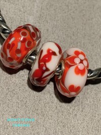 Trollbeads set Uccellini unici rossi